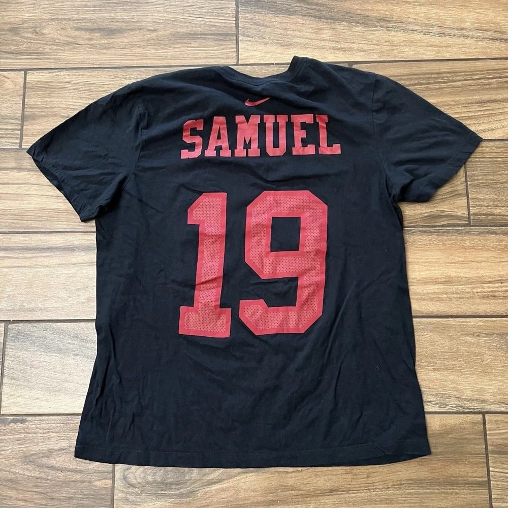 Nike Deebo Samuel 19 San Francisco 49ers Graphic T Shirt Black Red Mens Large